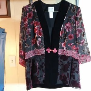 R & M RICHARDS Women's Sz 8 Burgundy/Black Jacket